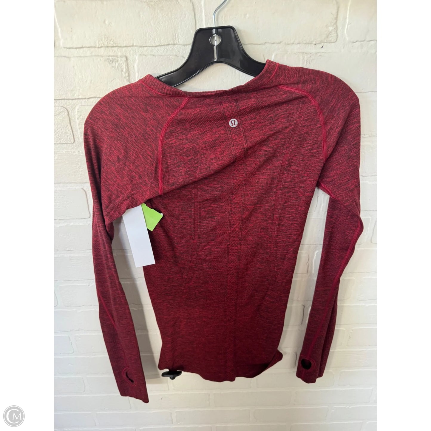 Athletic Top Long Sleeve Crewneck By Lululemon In Orange, Size: S