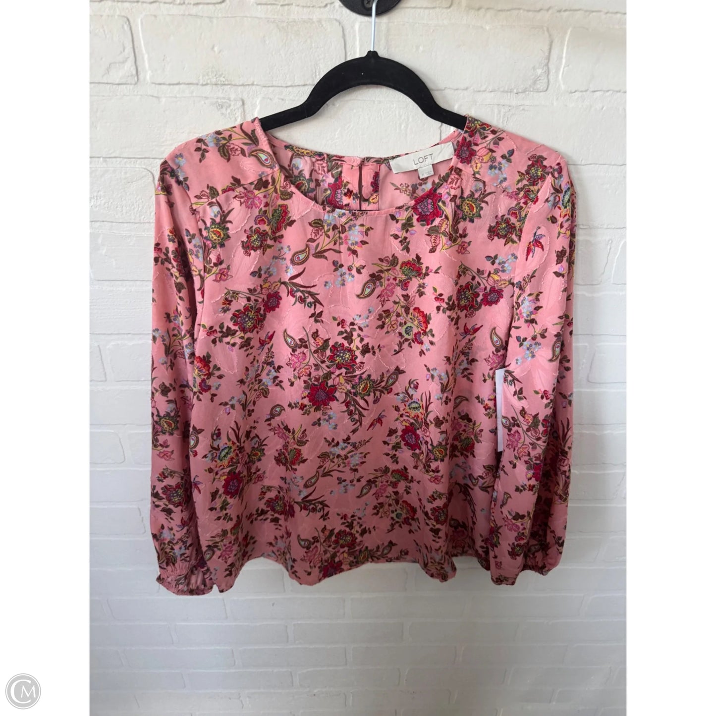 Top Long Sleeve By Loft In Peach, Size: M