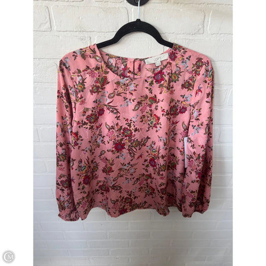 Top Long Sleeve By Loft In Peach, Size: M