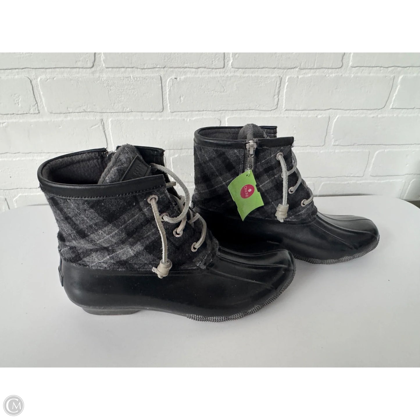 Shoes Sneakers By Sperry In Black & Grey, Size: 8