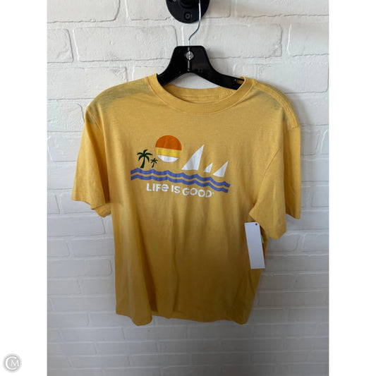 Top Short Sleeve Basic By Life Is Good In Yellow, Size: S