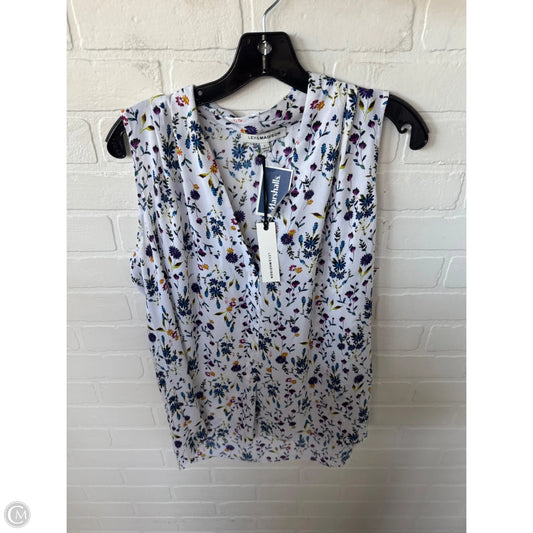 Top Sleeveless By Clothes Mentor In Blue & White, Size: L