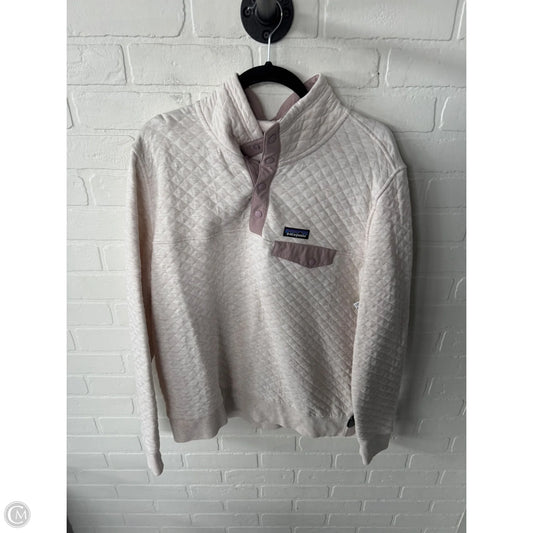 Sweatshirt Collar By Patagonia In Cream & Pink, Size: L