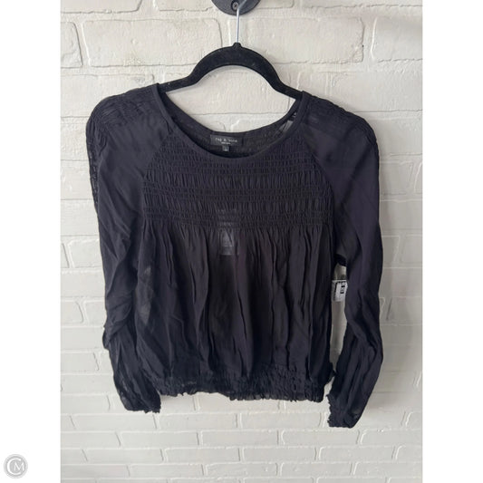 Top Long Sleeve By Rag And Bone In Black, Size: L