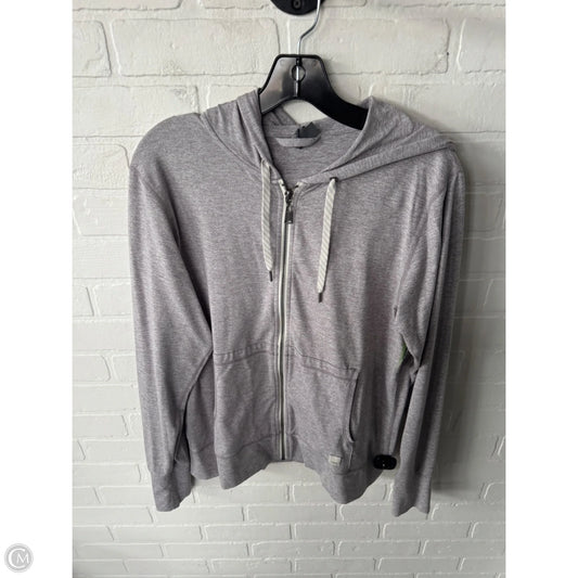 Athletic Top Long Sleeve Hoodie By Vuori In Grey, Size: L