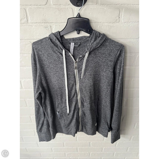 Athletic Top Long Sleeve Hoodie By Vuori In Grey, Size: L