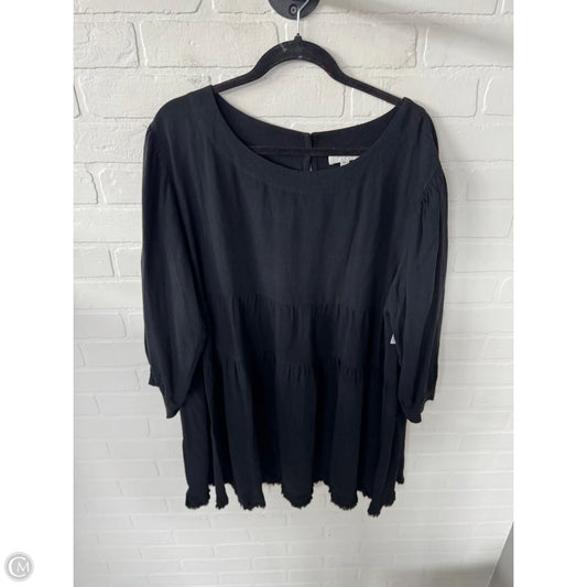 Tunic 3/4 Sleeve By Umgee In Black, Size: 1x