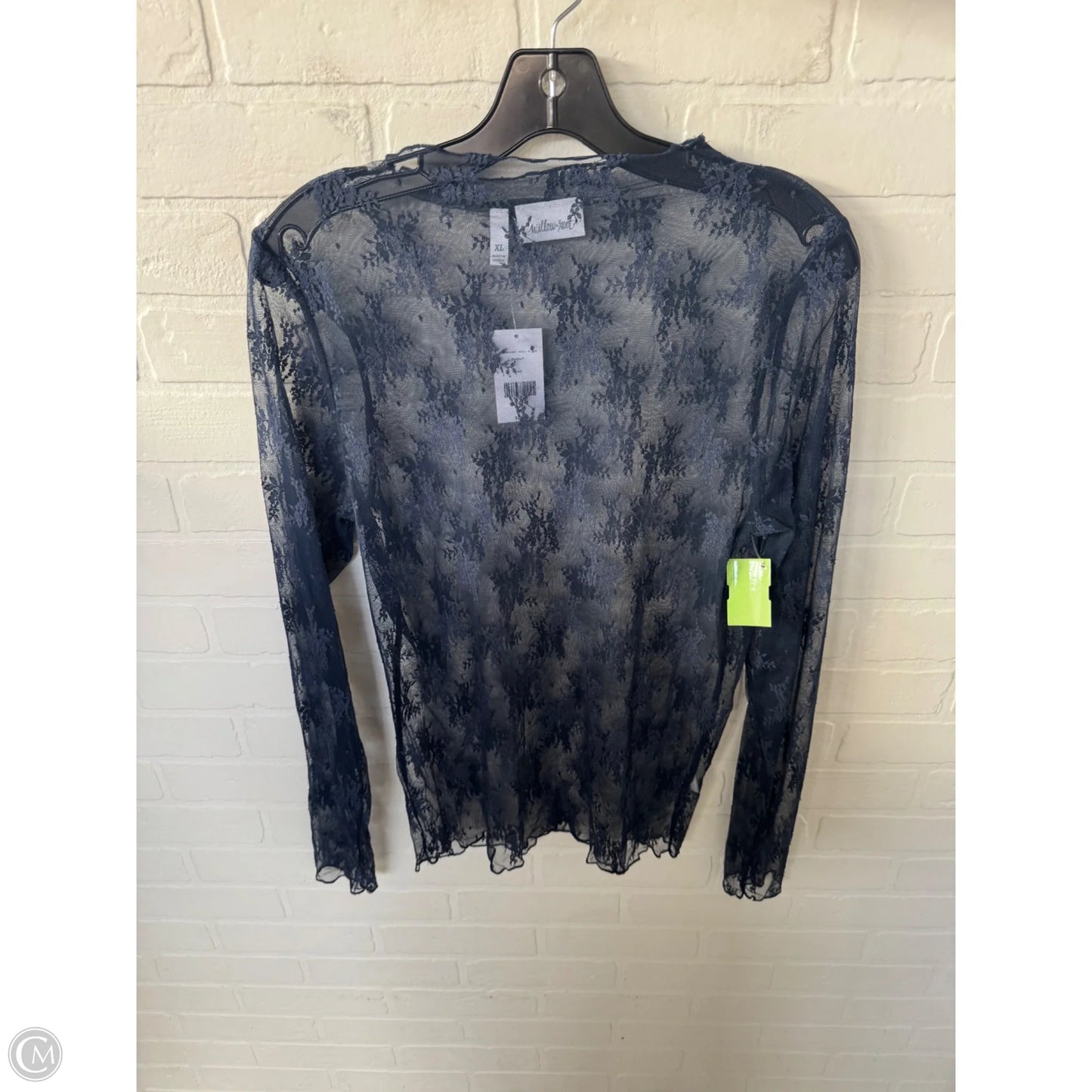 Top Long Sleeve By Willow & Root In Blue, Size: Xl