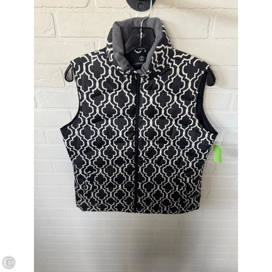 Vest Puffer & Quilted By Lands End In Black & White, Size: S