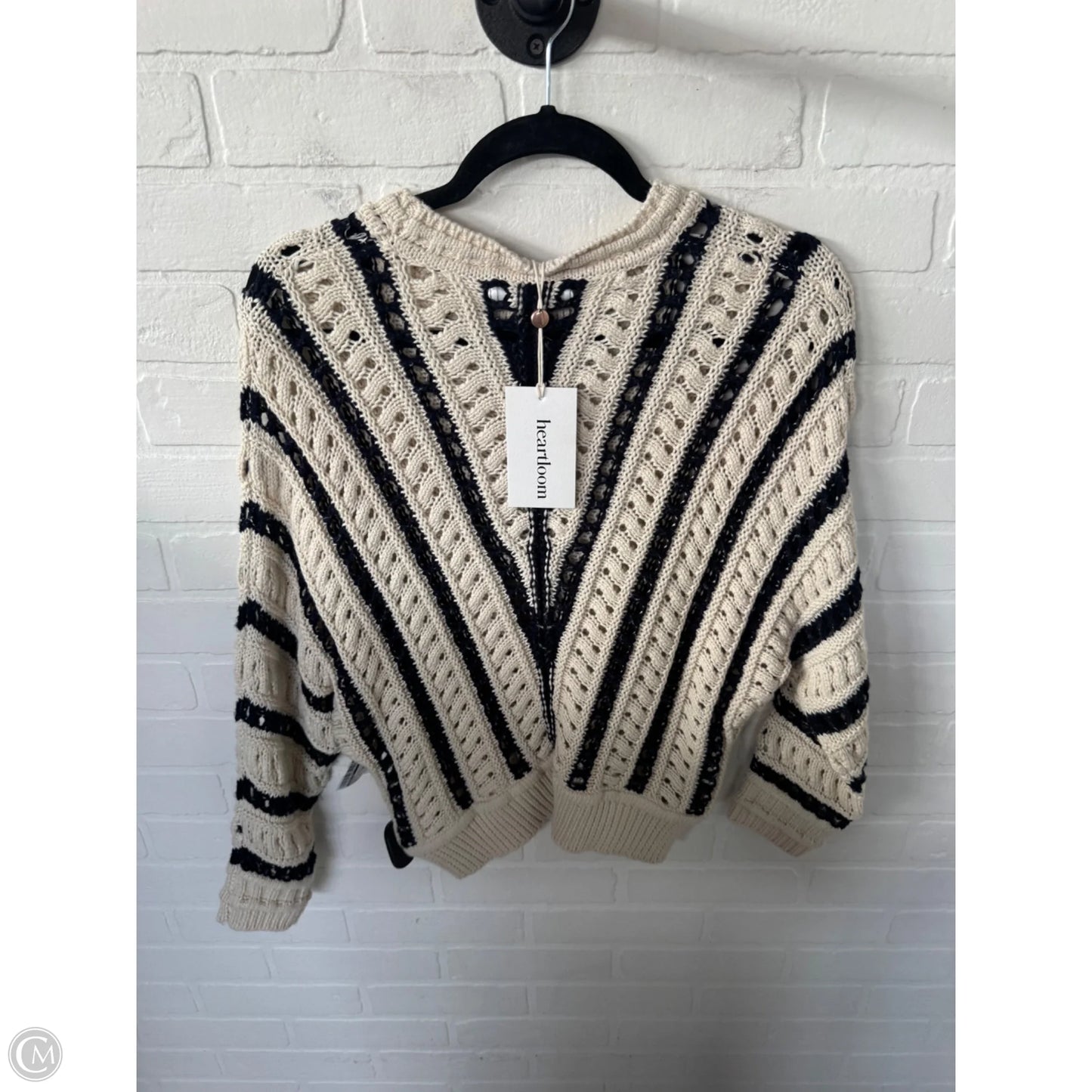 Sweater By Heartloom In Black & Cream, Size: Xs