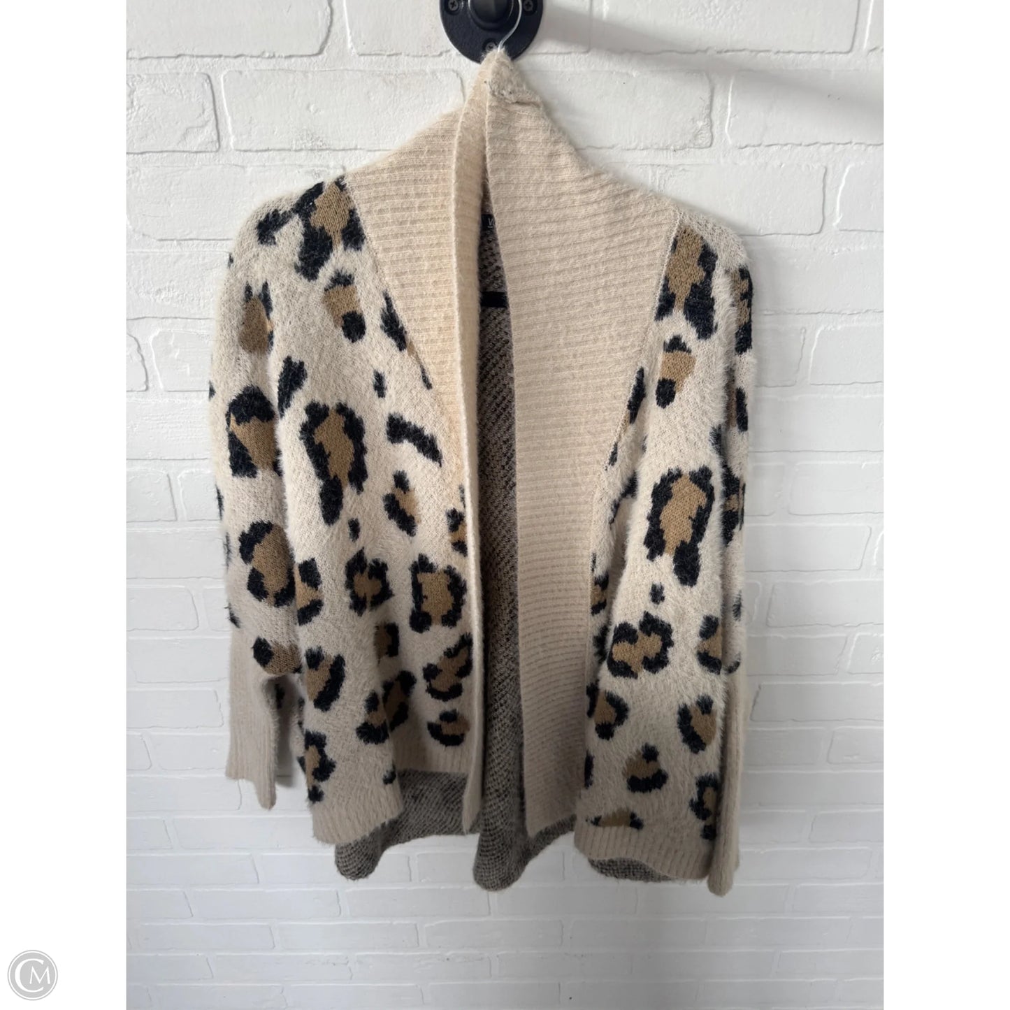 Sweater Cardigan By Very J In Black & Cream, Size: S