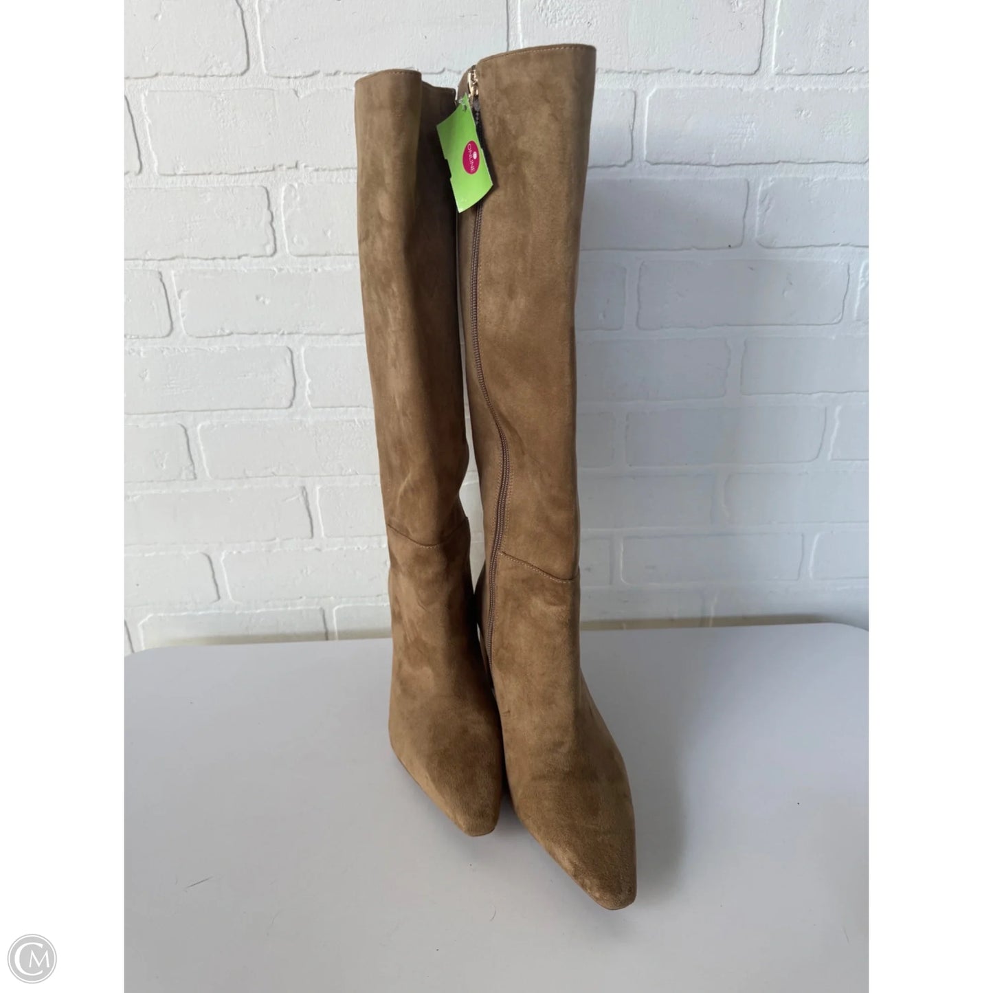 Boots Knee Heels By Cmc In Tan, Size: 9