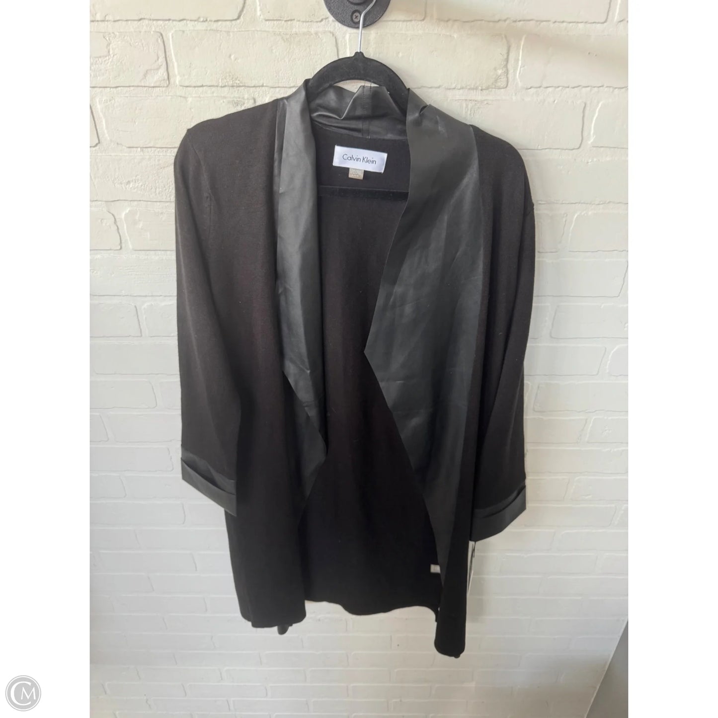 Sweater Cardigan By Calvin Klein In Black, Size: M