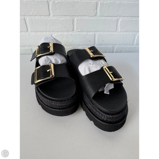 Sandals Flats By Clothes Mentor In Black, Size: 8