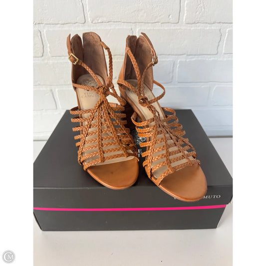 Sandals Heels Block By Vince Camuto In Tan, Size: 8