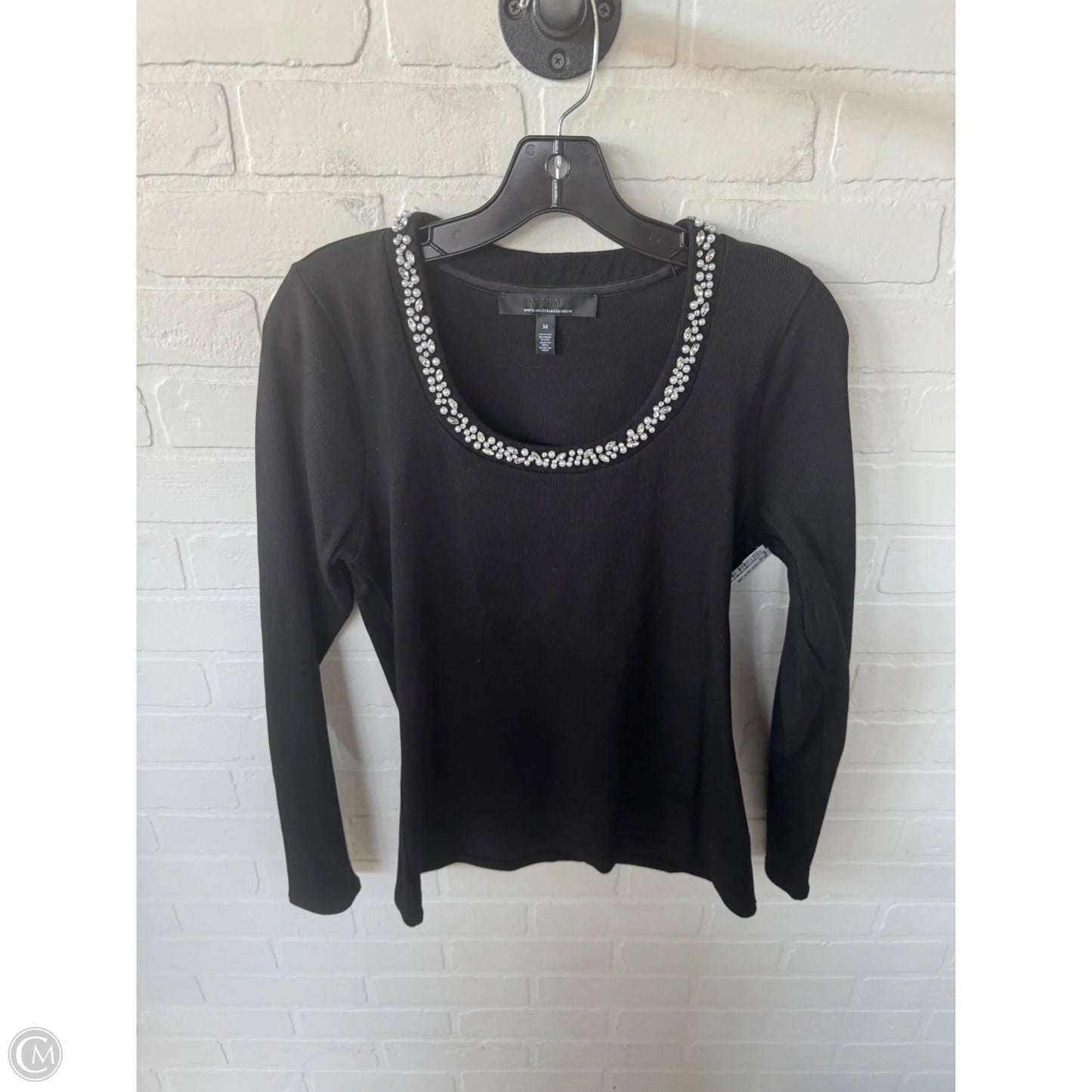 Top Long Sleeve By White House Black Market In Black & Blue, Size: M