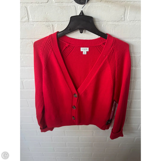 Sweater Cardigan By J. Crew In Red, Size: M