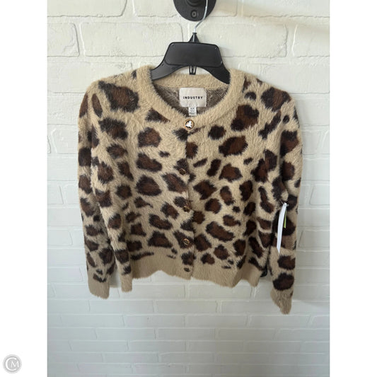 Sweater Cardigan By Industry In Brown & Tan, Size: M