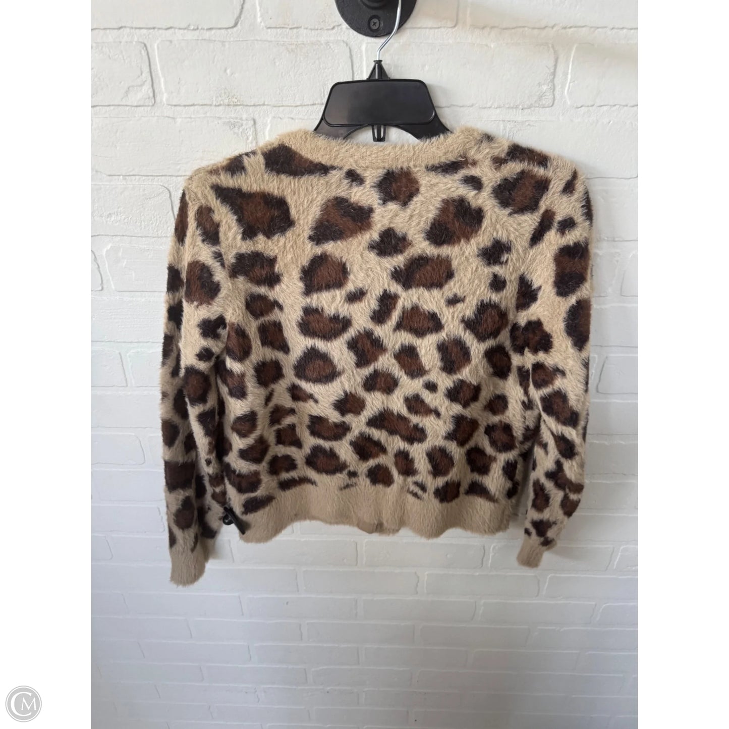 Sweater Cardigan By Industry In Brown & Tan, Size: M