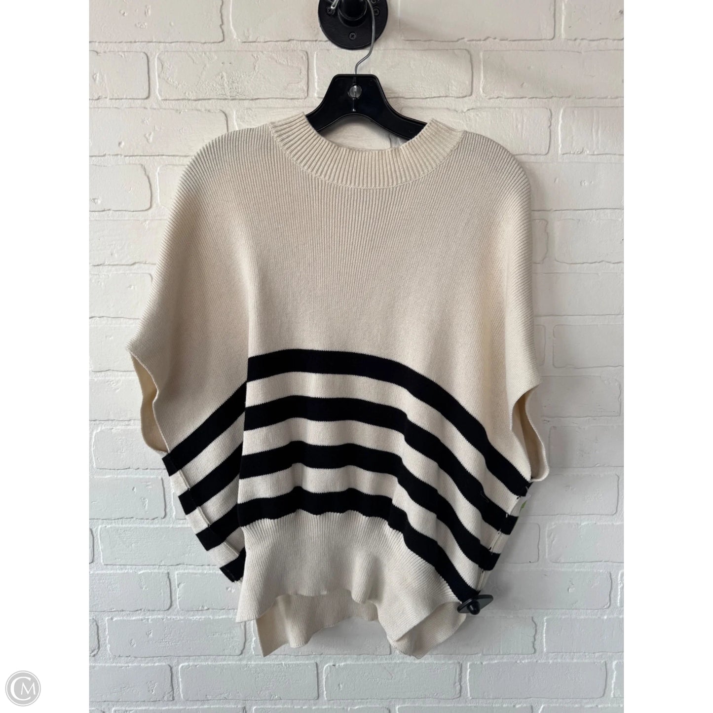 Sweater Short Sleeve By Maeve In Black & Cream, Size: Xs