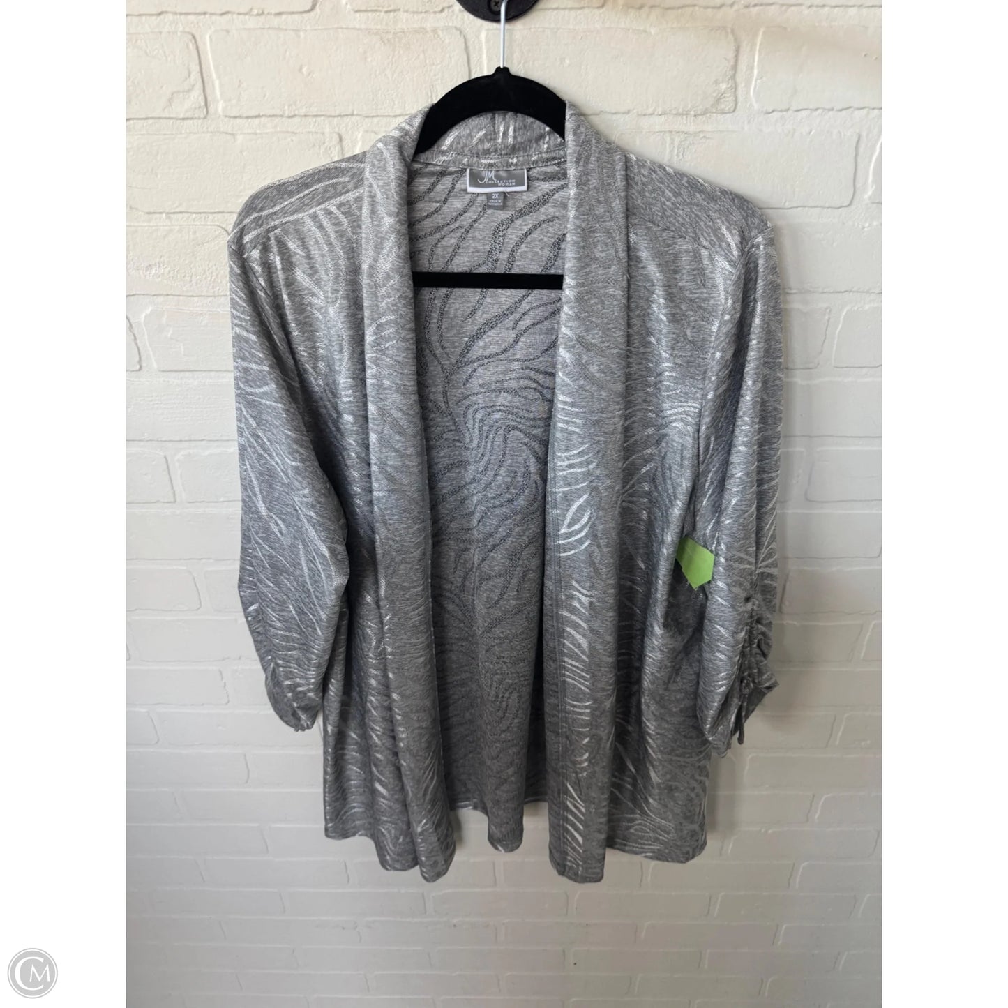 Cardigan By Jm Collections In Silver, Size: 2x