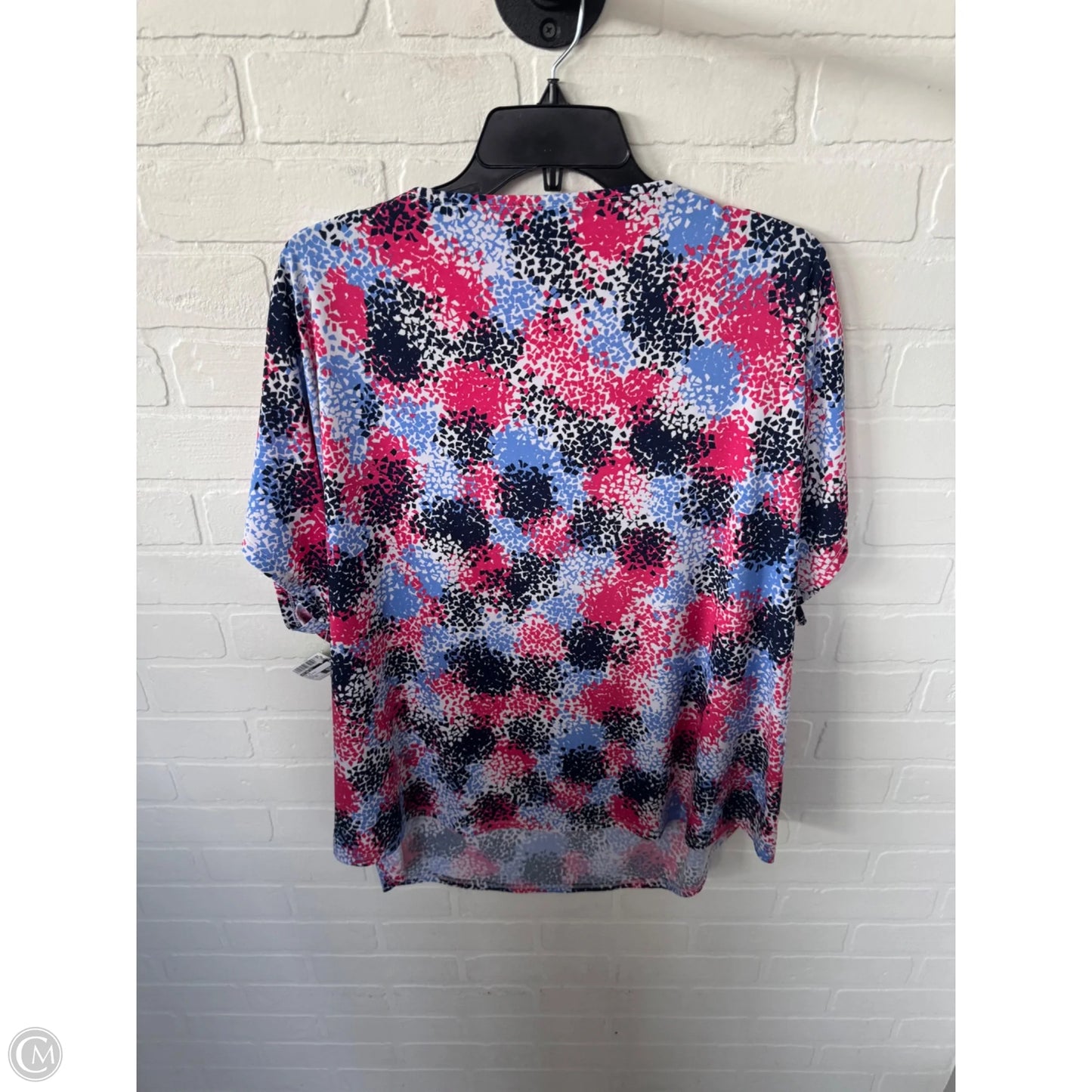 Top Short Sleeve By Roz And Ali In Blue & Pink, Size: 2x