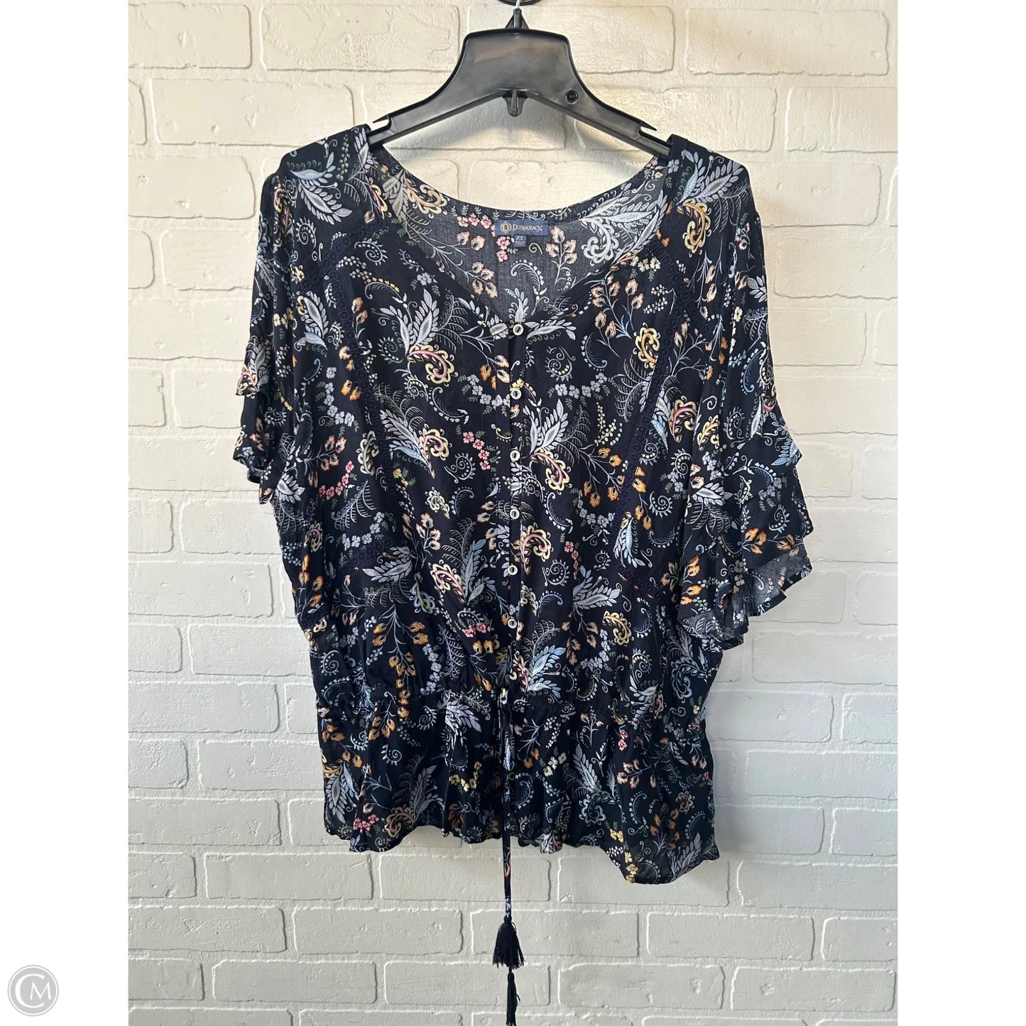 Top Short Sleeve By Democracy In Navy, Size: Xl