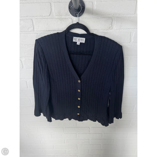Sweater Cardigan By St John Knits In Black, Size: L