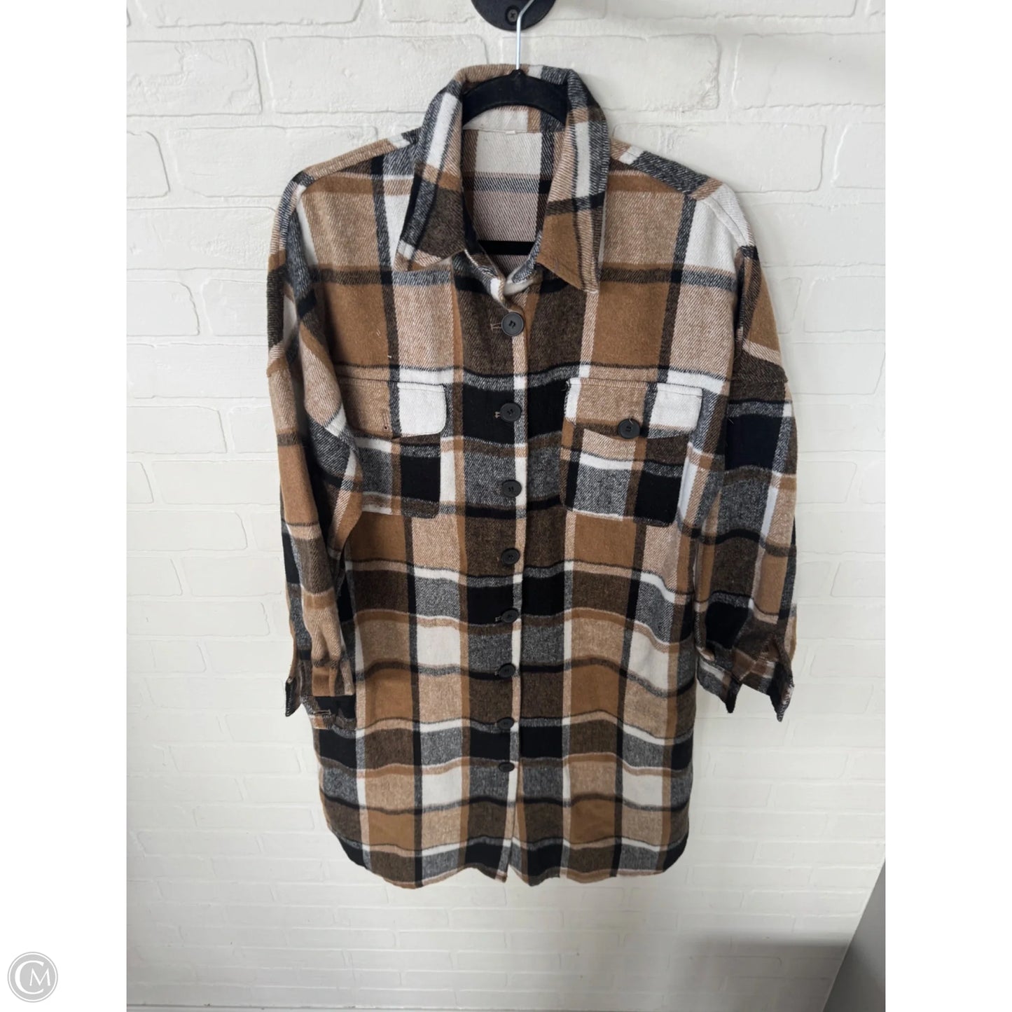 Dress Casual Midi By Clothes Mentor In Black & Tan, Size: M