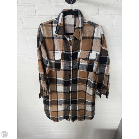 Dress Casual Midi By Clothes Mentor In Black & Tan, Size: M