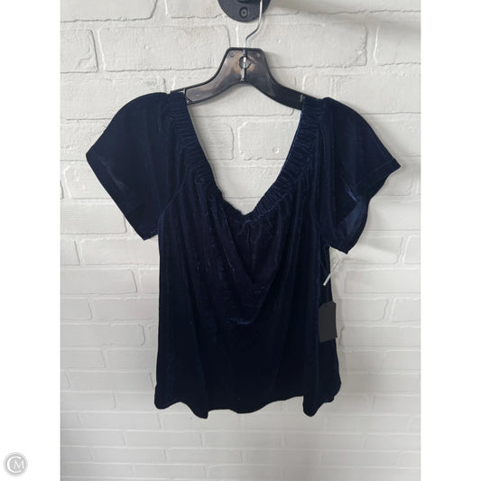 Top Short Sleeve By Lucca Couture In Blue, Size: L