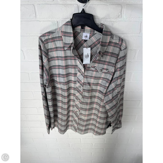 Top Long Sleeve By Cabi In Black & White, Size: M