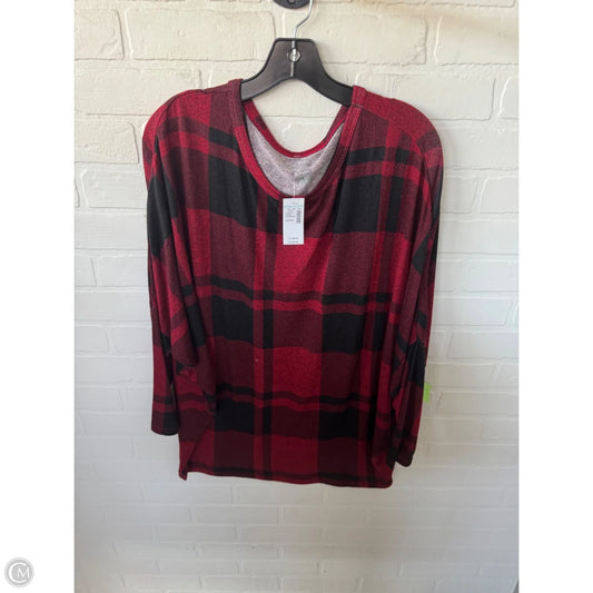 Top Long Sleeve By Maurices In Black & Red, Size: L