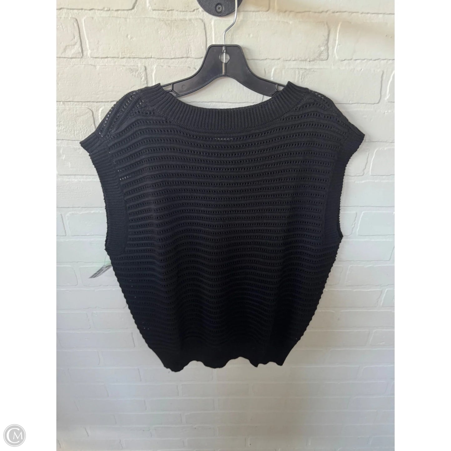 Vest Sweater By Clothes Mentor In Black, Size: Xl