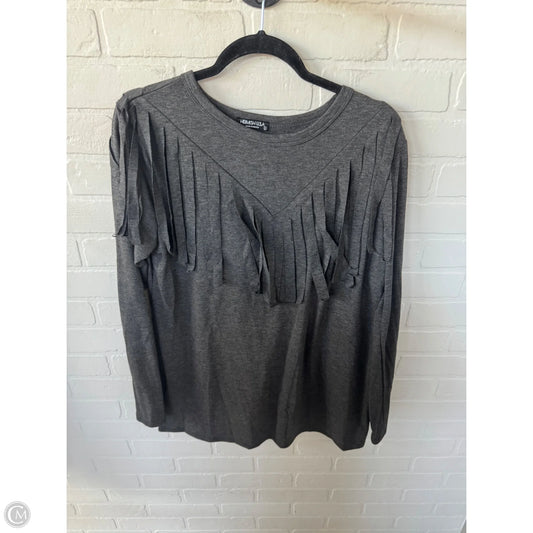 Top Long Sleeve By Heimish Usa In Grey, Size: L