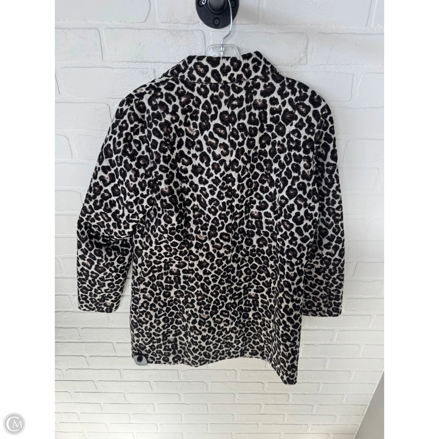 Coat Peacoat By Guess In Black & Cream, Size: M