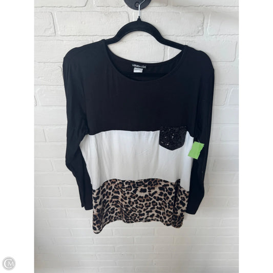 Top Long Sleeve By Heimish Usa In Black & Brown, Size: L