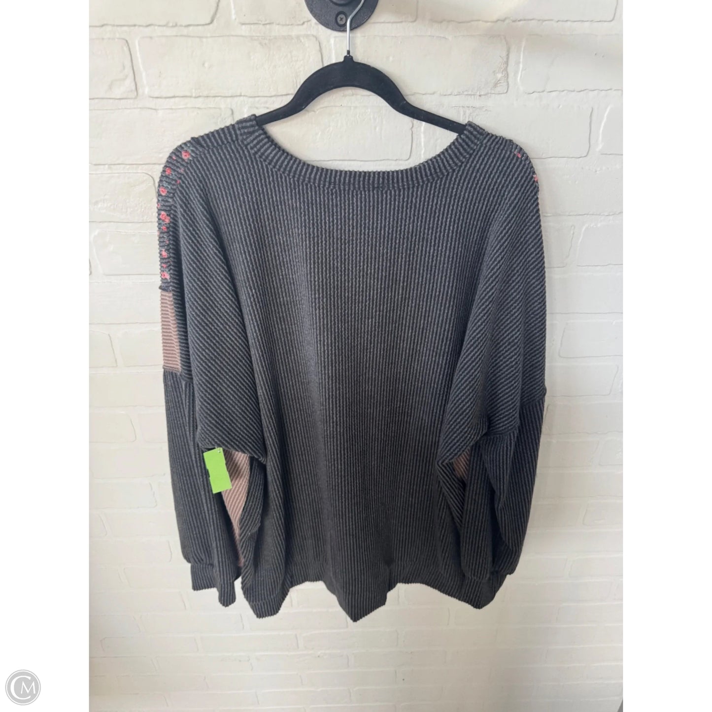 Top Long Sleeve By Heimish Usa In Grey & Tan, Size: L