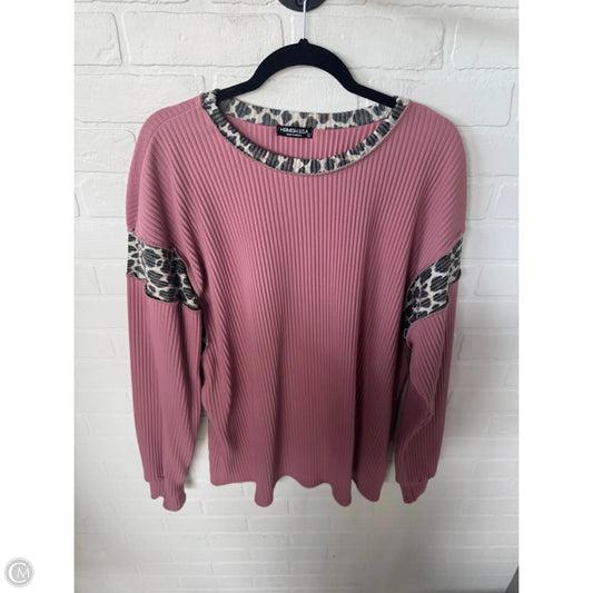 Top Long Sleeve By Heimish Usa In Pink, Size: L