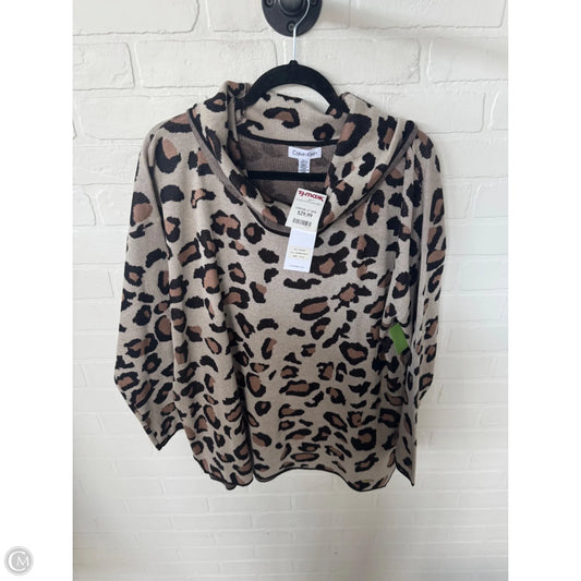 Sweater By Calvin Klein In Black & Tan, Size: Xl