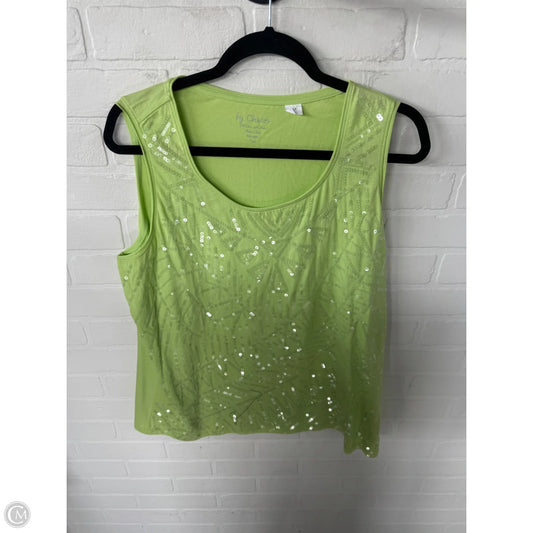 Top Sleeveless By Chicos In Green, Size: Xl