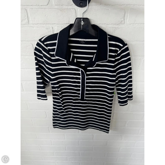 Top Short Sleeve By Loft In Black & White, Size: M
