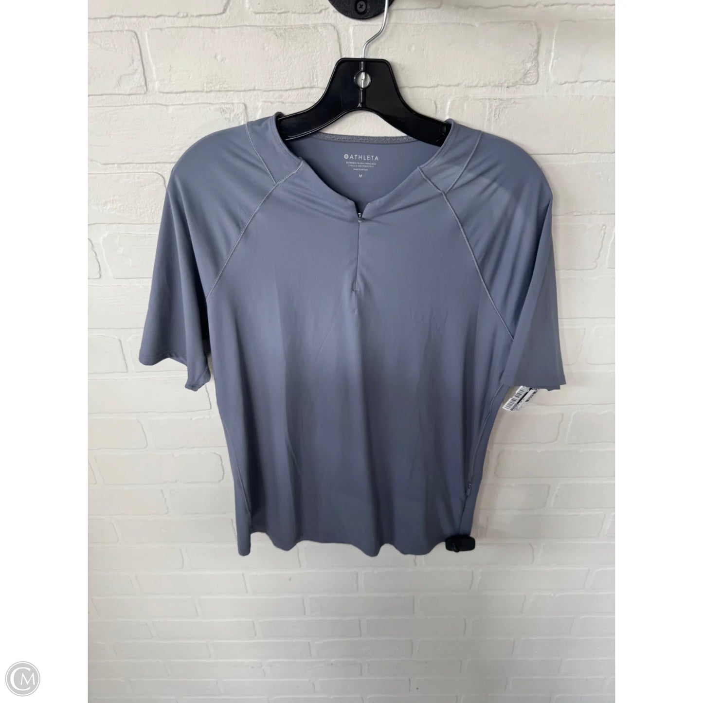Athletic Top Short Sleeve By Athleta In Grey, Size: M