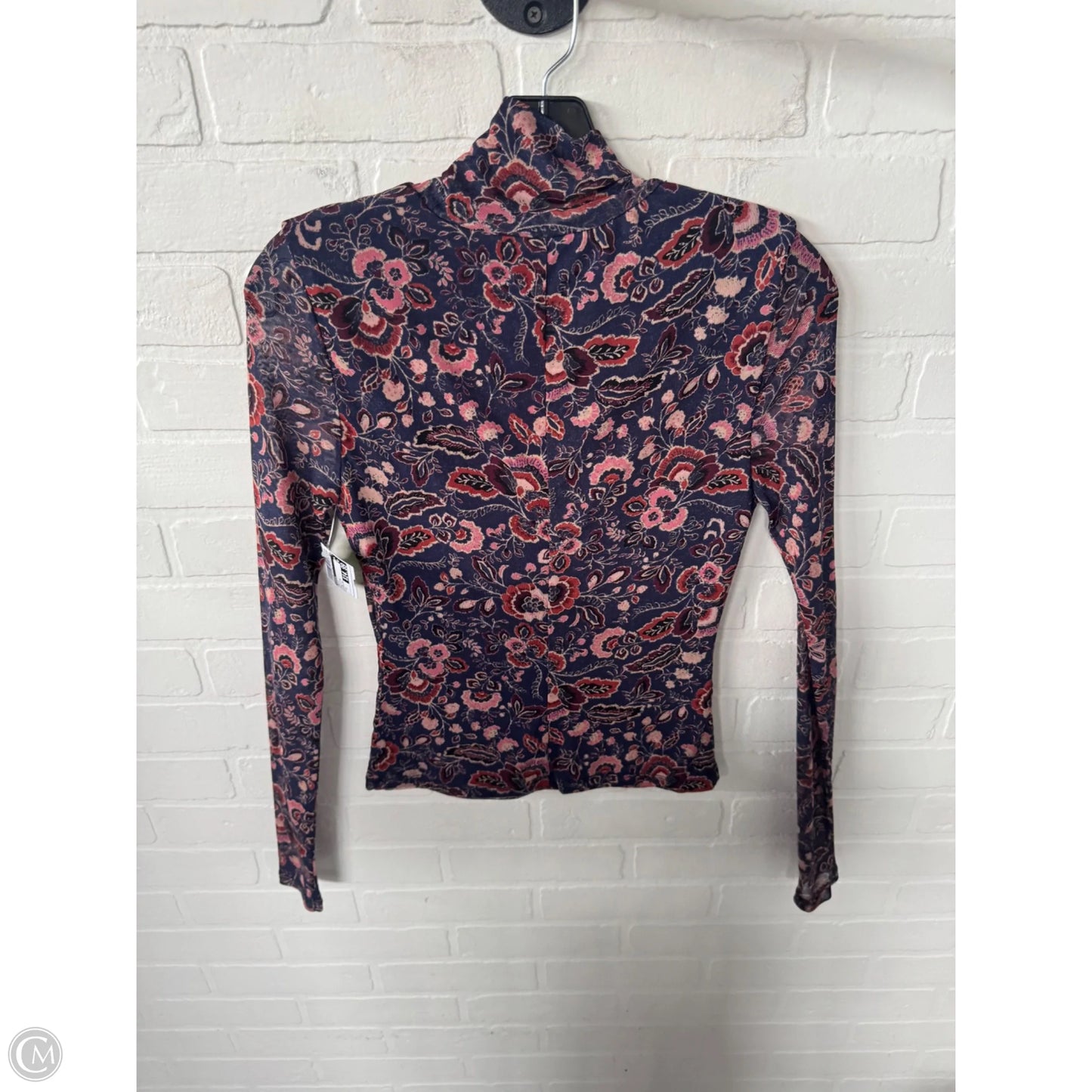 Top Long Sleeve By Evereve In Blue & Pink, Size: S