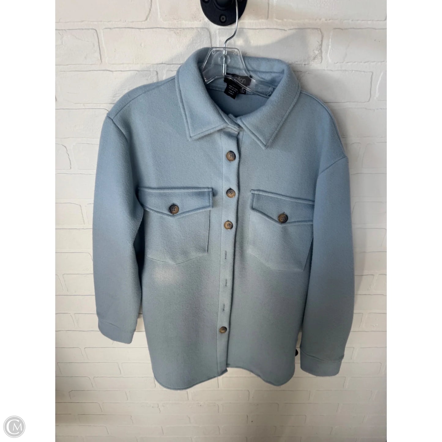 Jacket Shirt By Papillion In Blue, Size: M