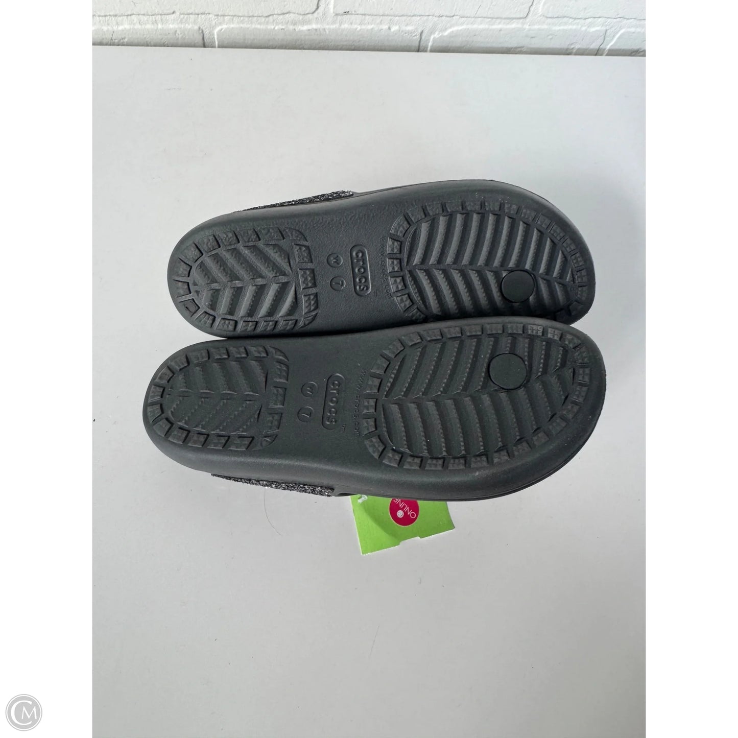 Sandals Flip Flops By Crocs In Black, Size: 7