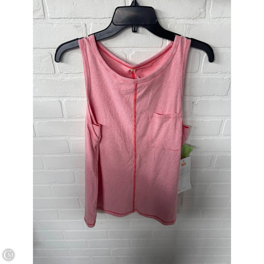 Athletic Tank Top By Lucy In Orange & White, Size: M