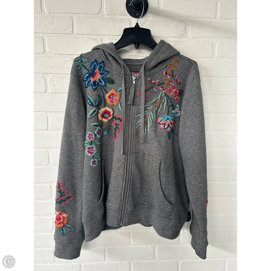 Sweatshirt Designer By Johnny Was In Grey, Size: L