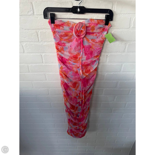 Dress Party Midi By Zara In Orange & Pink, Size: S
