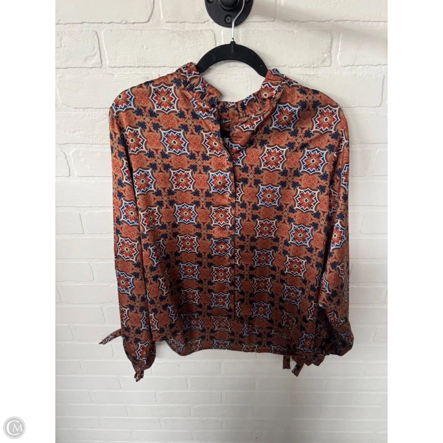 Top Long Sleeve By Molly Bracken In Brown, Size: M